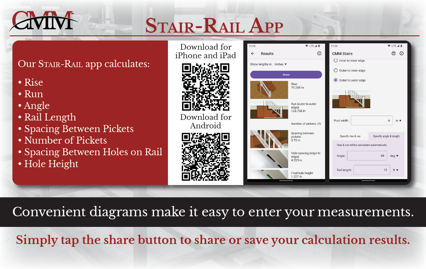 Stair Rail App handout, back
